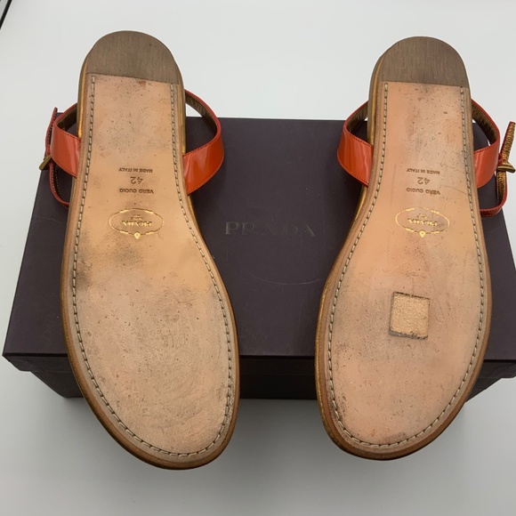 PRADA EMBELLISHED LEATHER SANDALS - Picture 4 of 6